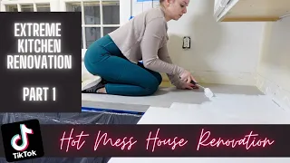 EXTREME KITCHEN RENOVATION PART 1! | HOT MESS HOUSE RENOVATION! | LEXI DIY