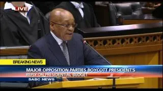 President Zuma calls for order and respect in Parliament