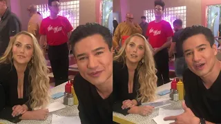 Mario Lopez And Elizabeth Berkley On Set Filming ‘Saved By The Bell’ Reboot