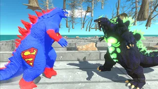 Superman Godzilla 2014 VS Super Godzilla Death Run - Animal Revolt Battle Simulator