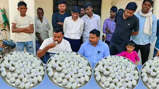 1 मिनट में 11 अंडे खाओ ₹500 ले जाओ। street food egg eating challenge winning 500 rupees.