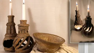 Ancient Candle Holders and Pot DIY | Cement Art