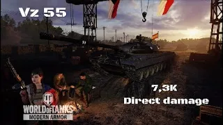 Vz 55 in Campo del oeste:7,3K Direct damage :Wot console - World of Tanks