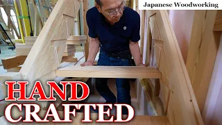 Japanese Woodworking - Handcrafted Straight Staircase [Season 2 - Part 6]