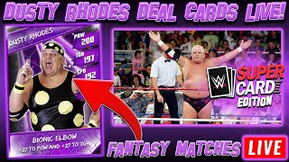 🔴DUSTY RHODES DEAL CARDS WITH STICKER! FANTASY MATCHES LIVE!