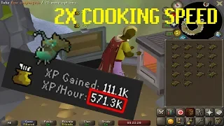 OSRS - How to Cook any Food 2X as Fast! - 2-tick Cooking Guide