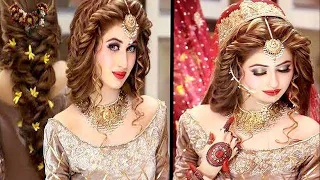 Curly bridal hairstyle for long hair l braid hair style girl l wedding hairstyles l kashee hairstyle