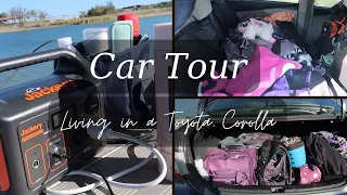 Living in a Car | Car Tour of Toyota Corolla + Mini Life Update