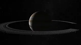 Planetary ring and shepherd moons - corotating view