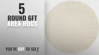 Top 10 Round 6Ft Area Rugs [2018 ]: Unique Loom Solid Shag Collection Snow White 6 ft Round Area Rug