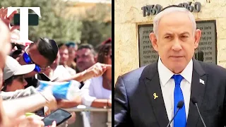 Benjamin Netanyahu heckled at Israel memorial ceremony