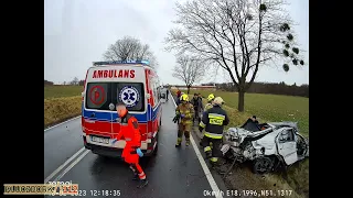 Cabview Działania strażaków OSP Byczyna przy śmiertelnym wypadku na DK11