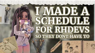 i made a schedule for rhdevs so they dont have to| Royale High Roblox