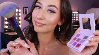 ASMR Doing Your Makeup Roleplay 💜 ~ layered sounds, pampering & personal attention