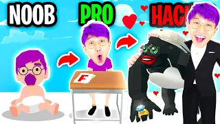 NOOB vs PRO vs HACKER In 100 YEARS LIFE SIMULATOR!? (ALL LEVELS 1-100!)