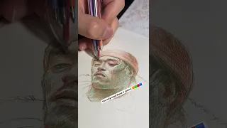 Drawing people using only a 4 color ballpoint pen! ✍️✨ #viral #art #shorts