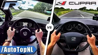 VW Golf R 310HP vs 300HP Seat Leon Cupra | ACCELERATION TOP SPEED POV & SOUND by AutoTopNL