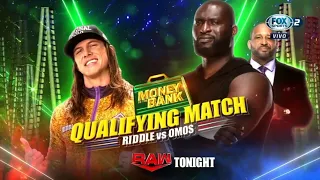 Riddle Vs Omos: Clasificatoria para Money in the Bank - WWE Raw Español: 20/06/2022