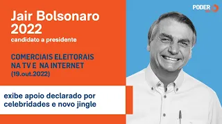 Bolsonaro (programa eleitoral 5min. - TV): exibe apoio declarado por celebridades (19.out.2022)