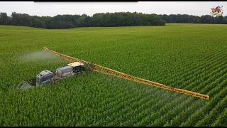 Applying Fungicide to a Corn Field in Kentucky with a  Hagie Sprayer