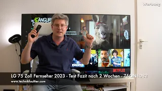 LG 75 Zoll TV Fernseher 2023 - Test Fazit nach 2 Wochen - 75QNED82