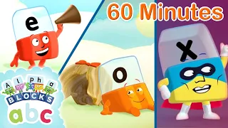 @officialalphablocks - 1 Hour in Alphaland! | Learn to Spell | Phonics