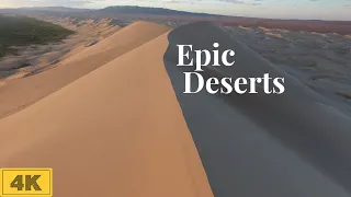 Desert 4K Drone Nature Videos | Film UHD | Relaxing Scenery | Calming Music | Aerial Nature Footage