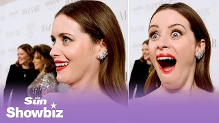 Claire Foy wins Harper’s Bazaar’s actress of the year award and is starstruck by Joan Collins