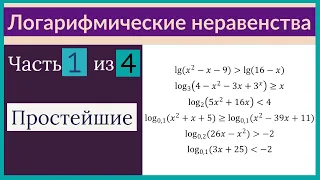 Логарифмические неравенства Часть 1 из 4 Простейшие