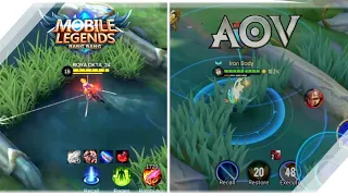 5 Comparison of Mobile legends & Arena of valor hero skills | MLBB VS AOV