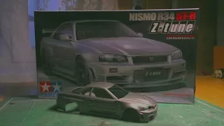 Обзор Nissan GT-R R34 Nismo Z-Tune от Tamiya 1/24