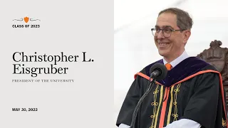 Princeton President Christopher L. Eisgruber addresses the Class of 2023