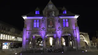 Peterborough Lights Up Purple After Queen's Funeral