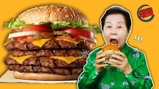 Korean Grandma Tries 'BURGER KING' For The First Time