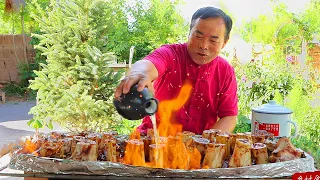 Cow Bone Marrow ON FIRE! Incredibly Delicious DRINKABLE Marrow! | Uncle Rural Gourmet