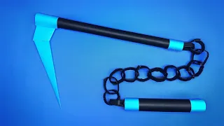 Origami kusarigama | How to make a paper kusarigama easy | paper weapon