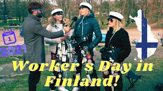 How Finns celebrate Workers' Day on the first May? (Vappu) Helsinki  Finland [2021]