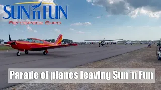 Parade of Planes leaving Sun n Fun in Lakeland Florida 2023