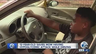 12 year old saves mom having hypoglycemic attack while driving