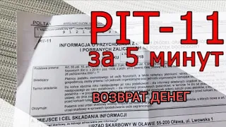 Как вернуть деньги с налогов в Польше? ПИТ 11/ PIT 11. (2023 ГОД)