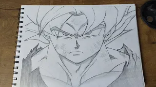 How to draw goku blue step-by-step | easy to draw.