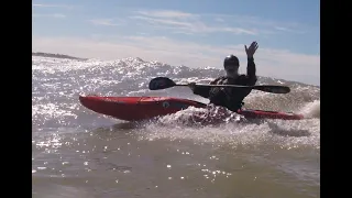 Kayak surfing at Middleton, South Australia