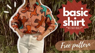 🍂How To Sew Basic Button Up Shirt | STEP BY STEP TUTORIAL- Noa Shirt by Fabrics-Store | LucyaSews 🍁