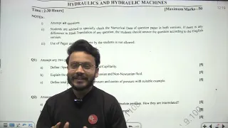 Analysis of Hydraulics and Hydraulic Machine Exam Paper 2023 by Gtech poly.