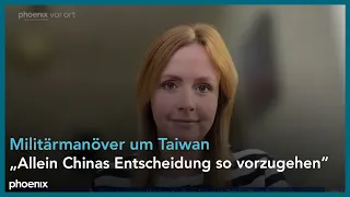 phoenix tagesgespräch mit Gyde Jensen (FDP) u.a. zum chinesischen Militärmanöver um Taiwan