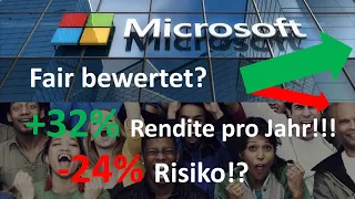 Microsoft INVESTMENT mit 32% Rendite pro Jahr 👍 vs. HOHE Bewertung mit -24% Kursrücksetzer RISIKO