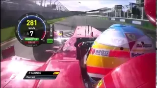F1 2013 Fernando Alonso onboard at Australia (FP2) [PURE SOUND]