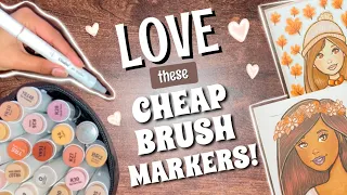 I LOVE these CHEAP BRUSH MARKERS! | Ohuhu 24 set skin tone markers |Review |Drawings |Sparkle Drawz