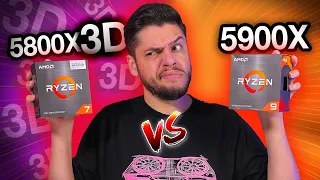 RYZEN 7 5800X3D VS 5900X: QUAL é o MELHOR? Testes LADO A LADO em GAMES, CONSUMO e PREÇO