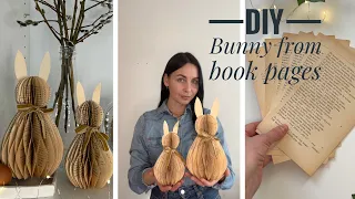 DIY paper Honeycomb Easter Bunny🐰easy to make/ Easter bunny from book pages/ Easter decoration